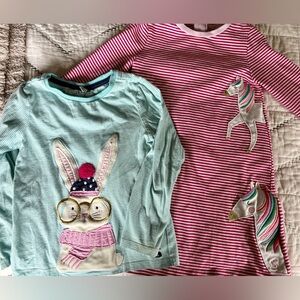 Joules unicorn dress and bunny top bundle